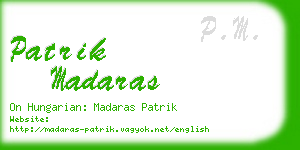 patrik madaras business card